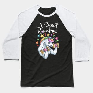 Sweat Rainbow Unicorn Retro Games 8 Bit 80s 90s Attire Baseball T-Shirt